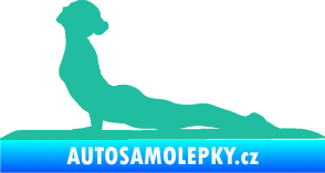 Samolepka Jóga 004 levá tyrkysová