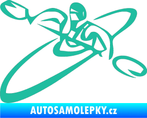 Samolepka Kajakář 001 levá tyrkysová