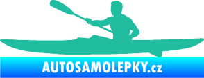 Samolepka Kajakář 003 levá tyrkysová