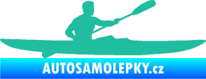 Samolepka Kajakář 003 pravá tyrkysová