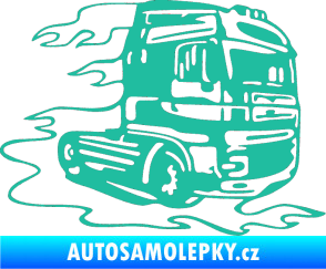 Samolepka Kamion 003 pravá nákladní auto tyrkysová