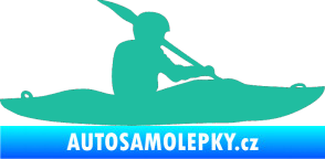 Samolepka Kanoista 003 pravá tyrkysová