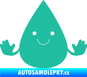 Samolepka Kapka 001 veselá tyrkysová