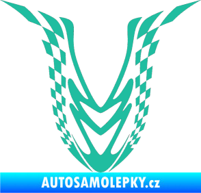 Samolepka Kapota 006 šachovnice tyrkysová