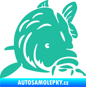 Samolepka Kapr 002 pravá tyrkysová