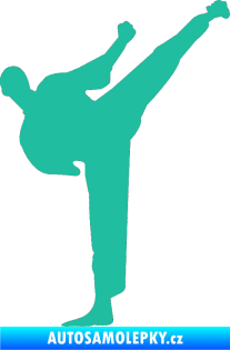 Samolepka Karate 001 pravá tyrkysová