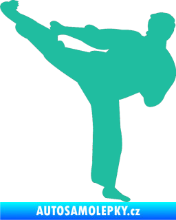 Samolepka Karate 008 levá tyrkysová
