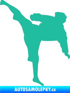 Samolepka Karate 009 levá tyrkysová