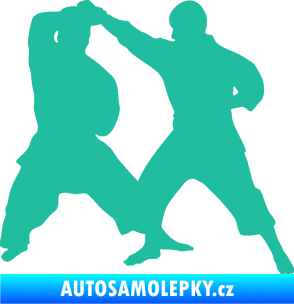Samolepka Karate 013 pravá souboj tyrkysová