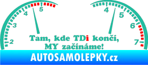 Samolepka Kde TDi končí tyrkysová