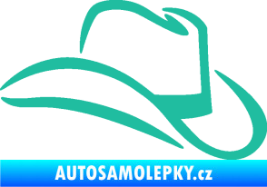 Samolepka Klobouk 002 pravá tyrkysová