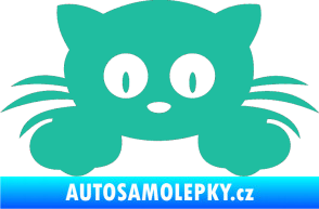 Samolepka Kočka 007 levá tyrkysová