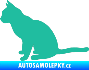 Samolepka Kočka 008 levá tyrkysová