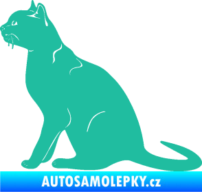 Samolepka Kočka 021 levá tyrkysová