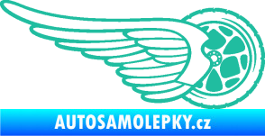 Samolepka Kolo s křídlem pravá tyrkysová