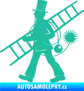 Samolepka Kominík 001 levá tyrkysová