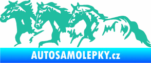 Samolepka Koníci 004 levá stádo tyrkysová