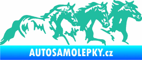 Samolepka Koníci 004 pravá stádo tyrkysová