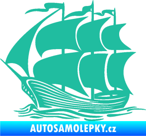 Samolepka Koráb 002 levá tyrkysová