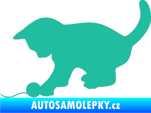 Samolepka Koťátko 001 levá tyrkysová