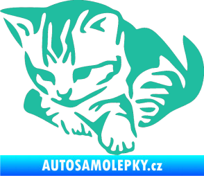 Samolepka Koťátko 003 levá tyrkysová