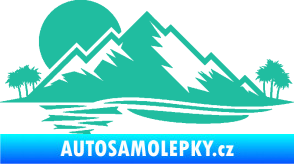 Samolepka Krajina hory 004 levá tyrkysová