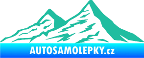 Samolepka Krajina hory 009 levá tyrkysová