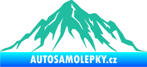 Samolepka Krajina hory 010 pravá tyrkysová
