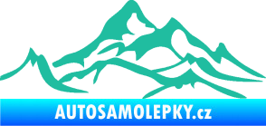 Samolepka Krajina hory 017 levá tyrkysová