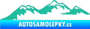 Samolepka Krajina hory 020 levá tyrkysová