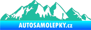 Samolepka Krajina hory 021 levá tyrkysová