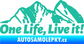 Samolepka Krajina hory 029 levá tyrkysová