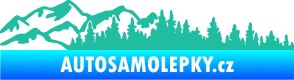 Samolepka Krajina hory 030 levá tyrkysová