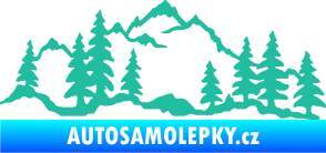 Samolepka Krajina hory 033 levá tyrkysová