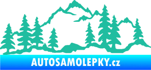 Samolepka Krajina hory 033 pravá tyrkysová