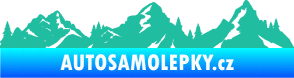 Samolepka Krajina hory 035 levá tyrkysová