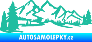 Samolepka Krajina hory 038 levá tyrkysová