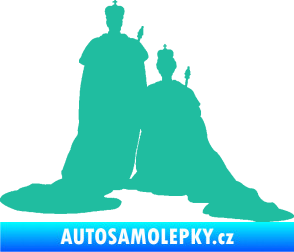 Samolepka Král a královna  tyrkysová