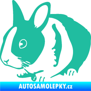 Samolepka Králík 002 levá zakrslý králíček tyrkysová