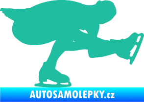 Samolepka Krasobruslení 007 pravá krasobruslařka tyrkysová