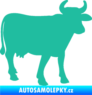 Samolepka Kráva 002 pravá tyrkysová