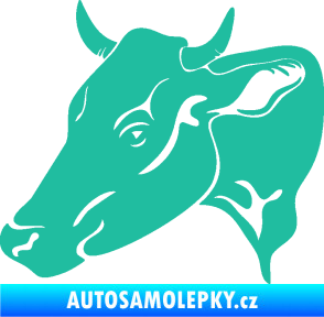 Samolepka Kráva 003 levá tyrkysová