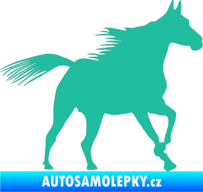 Samolepka Kůň 010 pravá tyrkysová
