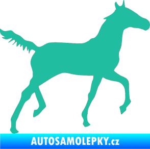 Samolepka Kůň 011 pravá tyrkysová
