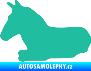 Samolepka Kůň 017 levá ležící tyrkysová