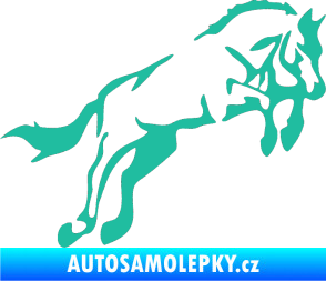 Samolepka Kůň 025 pravá skok tyrkysová