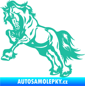 Samolepka Kůň 055 levá tyrkysová