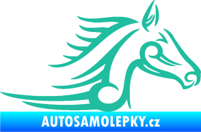 Samolepka Kůň 081 pravá hlava tattoo tyrkysová