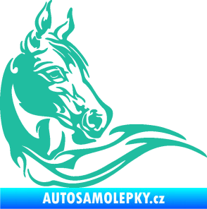 Samolepka Kůň 085 pravá tyrkysová