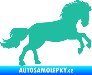 Samolepka Kůň 098 pravá běh tyrkysová